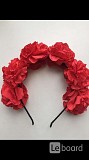 Ободок на волосы в стиле dolce&gabbana красный цветы розы украшение бижутерия аксессуары Москва объявление с фото