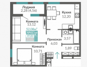 Продам 2-к квартиру, 49.8 кв.м, этаж 7 из 17 Симферополь объявление с фото