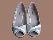 Туфли женские с открытыми носками бежевые, бу, 38,5 размера Краснодар