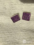 Серьги пусеты бижутерия стразы сваровски swarovski сиреневый фиолетовый кристаллы камни украшение мо Москва объявление с фото