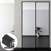 Дверь-купе ARISTO AVERS, зеркало, профиль черный матовый Иркутск объявление с фото