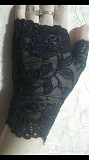 Перчатки митенки кружева чёрные стретч гипюр без пальцев женские аксессуары мода стиль размер 42 44 Москва объявление с фото