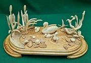 Композиция А Белый Лебедь на пруду, бивень мамонта, резьба по бивню мамонта Ставрополь объявление с фото