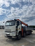 Бортовой автомобиль с КМУ HANGIL HGC1235 на шасси FAW CA3250, J6P, 8х4 Челябинск