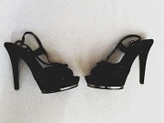 Замшевые босоножки женские на высоком каблуке бу в хорошем состоянии Краснодар объявление с фото