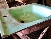 Мойка чугунная эмалированная нежно-салатового цвета с одной чашей Старая Купавна объявление с фото