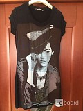 Платье туника gaudi м 46 s чёрная принт рисунок бисер нашит футболка сарафан топ одежда женская майк Москва объявление с фото
