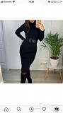 Платье новое чёрное м 46 вязаное футляр по фигуре миди шерсть разные цвета лапша чулок женское тепло Москва объявление с фото